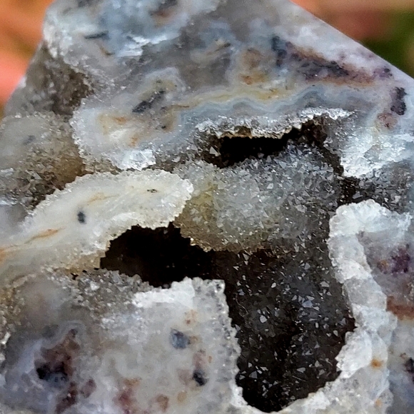 Sugar Druzy Filled Purple Sphalerite Tower - Picture 14 of 17